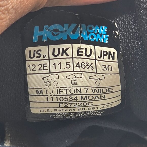 Hoka One One Mens Size 12 2E Blue Athletic Shoes Running Walking Comfort Casual - Picture 6 of 14